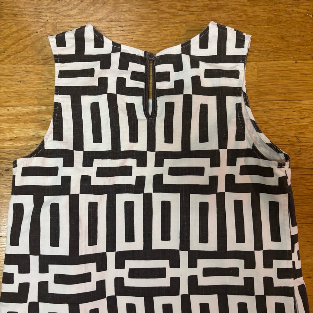 Alice + Olivia Geometric Modern Cotton Pockets Preppy Luxury Mini Shift Dress S - Picture 4 of 5